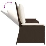 vidaXL Banc inclinable de jardin avec coussins marron résine tressée