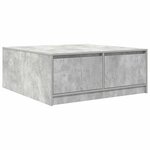 vidaXL Table basse avec tiroirs gris béton 100x100x40 cm