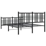 vidaXL Cadre de lit métal sans matelas avec pied de lit noir 120x200cm