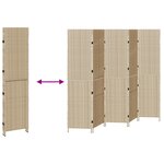 vidaXL Paravent 5 panneaux pliable beige 245x180 cm en poly rotin