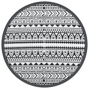 vidaXL Tapis d'extérieur ARAKIL noir Ø200 cm PP