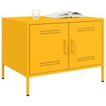 vidaXL Table basse jaune moutarde 68x50x50 5 cm acier