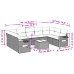 vidaXL Salon de jardin 10 Pièces avec coussins marron résine tressée