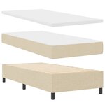 Lit à ressorts vidaXL avec matelas Crème 90x200 cm Tissu