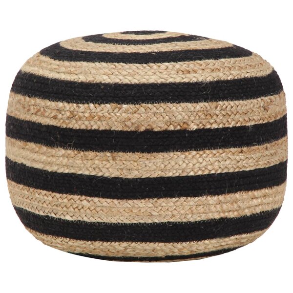 vidaXL Pouf fait à la main Noir 45 x 30 cm Jute