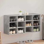 vidaXL Cabinet à chaussures avec étagère Gris béton 103 x 30 x 51 cm