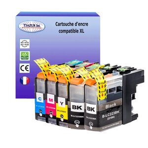 T3AZUR Lot de 5 Cartouches compatibles avec Brother LC223 XL