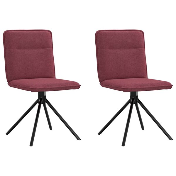 vidaXL Chaises à manger lot de 2 rouge bordeaux tissu