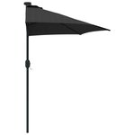 vidaXL Parasol de jardin Noir 294 x 150 x 224 cm Polyester et Acier