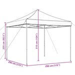 vidaXL Tente de fête 292 x 292 x 315 cm Bordeaux Tissu Oxford