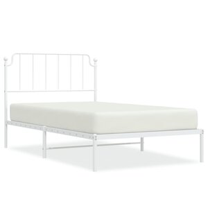 vidaXL Cadre de lit métal sans matelas et tête de lit blanc 107x203 cm