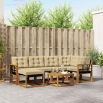 vidaXL Ensemble de canapés d'extérieur 7 pc Naturel et Beige