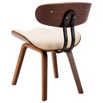 vidaXL Chaises à manger lot de 4 crème bois courbé et similicuir