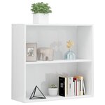 Vidaxl bibliothèque à 2 niveaux blanc brillant 80x30x76 5 cm aggloméré