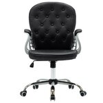 Chaise fauteuil siège de bureau informatique étude pivotante similicuir noir 02_0024055
