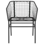 vidaXL Ensemble à manger de jardin 7Pièces noir poly rotin verre