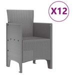 vidaXL Ensemble de salle à manger pour jardin 13 Pièces Gris clair