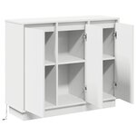 Buffet vidaXL avec LED Blanc 90x32x75 cm en bois d'ingénierie