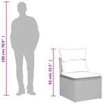 vidaXL Salon de jardin 8 Pièces avec coussins gris résine tressée