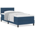 vidaXL Lit boxspring avec matelas avec matelas Bleu 100 x 200 cm tissu