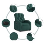 vidaXL Fauteuil inclinable électrique Vert foncé Tissu