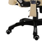 vidaXL Chaise de bureau de massage Crème Similicuir