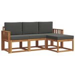 vidaXL Ensemble de canapés d'extérieur 4 pc Naturel et Anthracite