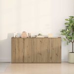 vidaXL Buffet 2 Pièces Chêne artisanal 79 x 38 x 80 cm Bois d'ingénierie