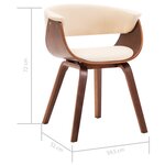 vidaXL Chaises à manger lot de 4 crème bois courbé et similicuir