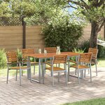vidaXL Ensemble de salle à manger de jardin 7 pièces en bois d'acacia massif et métal