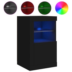 vidaXL Buffet avec lumières LED noir 41x37x67 cm