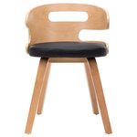 vidaXL Chaises à manger lot de 6 noir bois courbé et similicuir