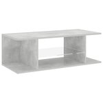 vidaXL Meuble TV avec lumières LED gris béton 90x39x30 cm