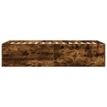vidaXL Cadre de lit chêne fumé 100x200 cm bois d'ingénierie
