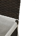 vidaXL Panier à linge avec couvercle marron foncé résine tressée