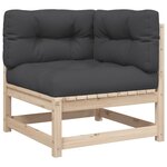 vidaXL Salon de jardin 6 Pièces avec coussins bois de pin massif