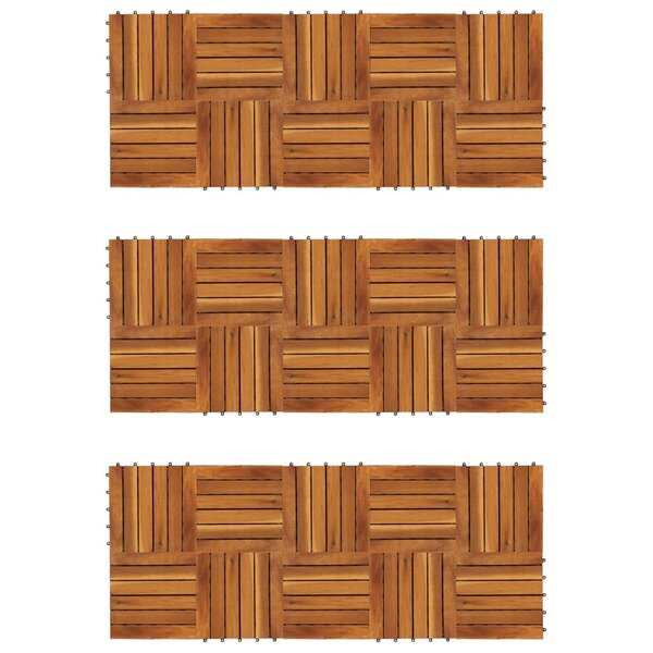 vidaXL Carreau de terrasse Modèle vertical 30 x 30 cm Acacia 30 Pièces