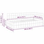 vidaXL Cadre de lit d'angle Bordeaux 100 cm x 200 cm tissu