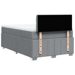 vidaXL Sommier à lattes de lit et matelas gris clair 120x190 cm tissu