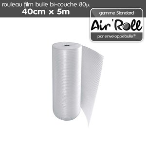 Lot de 20  Rouleaux de film bulle d'air largeur 40 cm x longueur 5 mètres - gamme Air'Roll STRANDARD