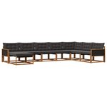 vidaXL Ensemble de canapés d'extérieur 8 pc Naturel et noir