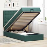 vidaXL Cadre de lit ottoman avec matelas vert foncé 90x200 cm velours