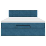 vidaXL Cadre de lit ottoman avec matelas bleu foncé 140x200 cm velours