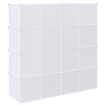 vidaXL Cubes de rangement 16 Pièces avec tiges de suspension PP