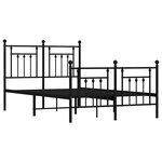 vidaXL Cadre de lit métal sans matelas avec pied de lit noir 120x190cm