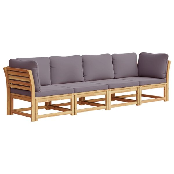 vidaXL Salon de jardin 4 Pièces avec coussins Bois d'acacia solide