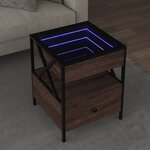 vidaXL Table basse avec LED Infinity chêne marron 40x40x51 cm