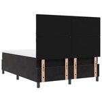 vidaXL Lit à ressorts avec matelas Noir 140 x 200 cm Velours