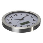 Perel Horloge murale 35 cm Blanc et argenté