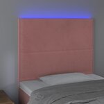 vidaXL Tête de lit à LED Rose 90x5x118/128 cm Velours